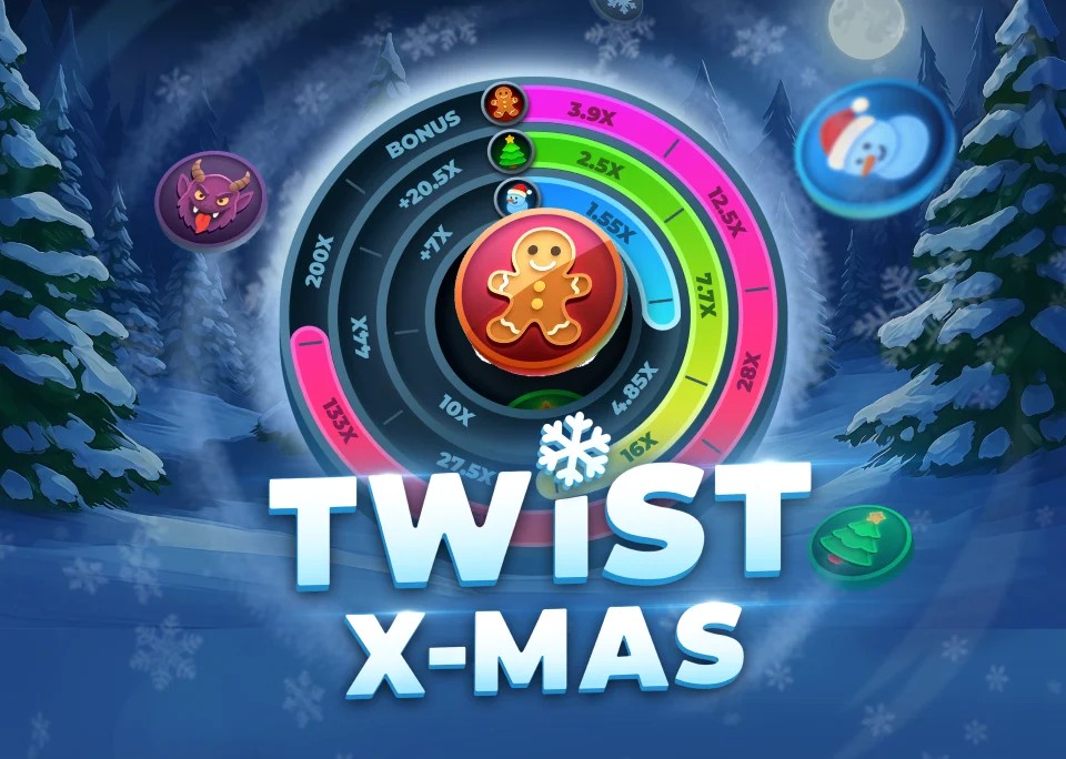 Twist X-mas slot logo by InOut at Spinaura Casino